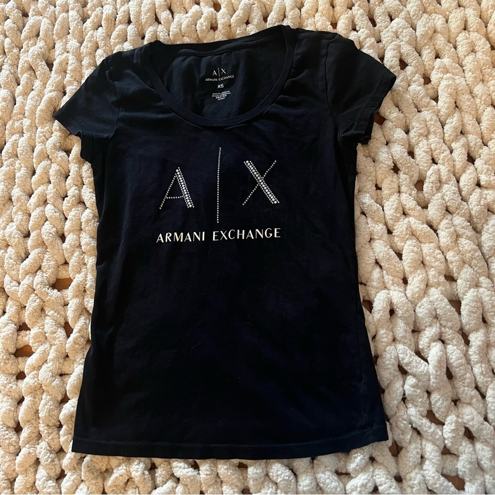 Armani Exchange Black Short Sleeve Tee